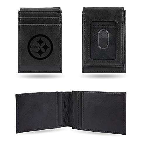 NFL Laser Engraved Front Pocket Wallet, Pittsburgh Steelers One Size