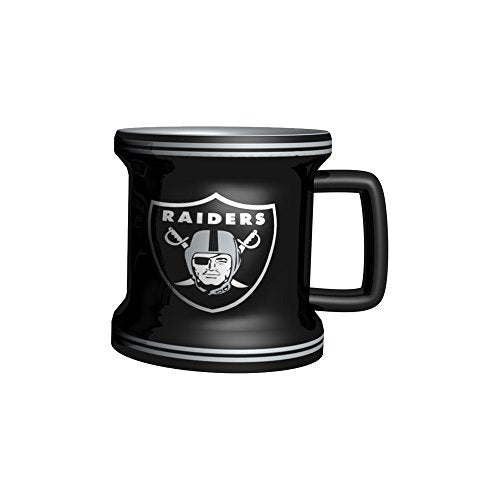 Logo Brands NFL Oakland Raiders Sculpted Mini Mug, Size 2.5, Black