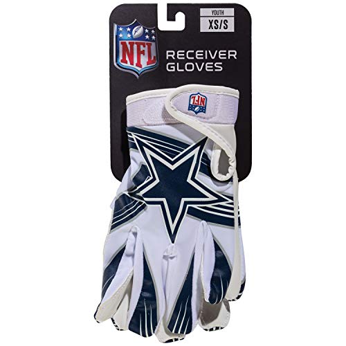 Franklin Sports Dallas Cowboys Youth NFL Football Receiver Gloves - S/XS Pair