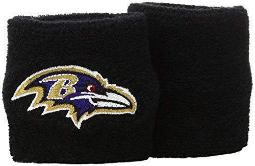 NFL Baltimore Ravens Wristbands, Black, One Size