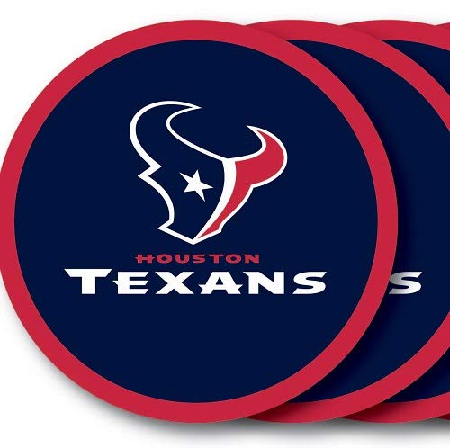 NFL Houston Texans Vinyl Coaster Set (Pack of 4) 4"