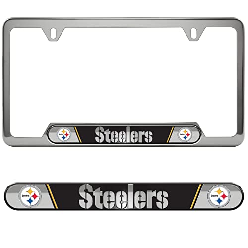 NFL Pittsburgh Steelers Embossed Steel License Plate Frame 6.25" x 12.25"