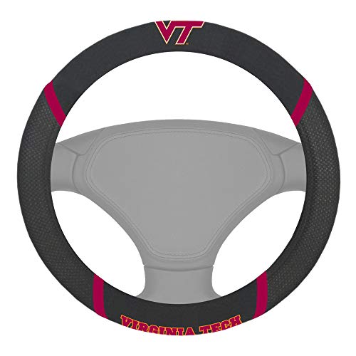 NCAA 14939 Virginia Tech Hokies Embroidered Steering Wheel Cover 15" x 15"