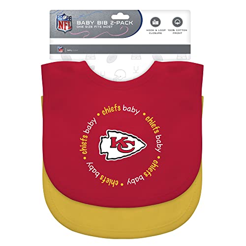 BabyFanatics Sports Themed Apparel Baby Bib Set, Kansas City Chiefs NFL One Size