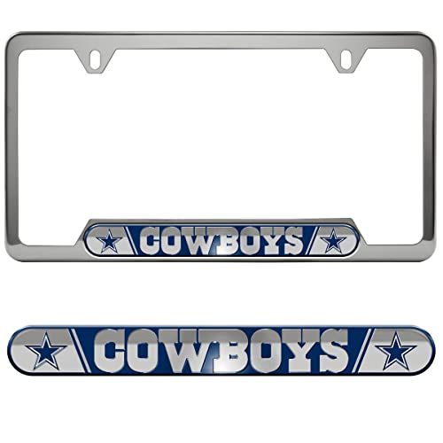 NFL Dallas Cowboys Embossed Steel License Plate Frame 6.25" x 12.25"