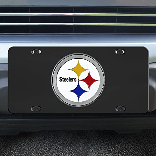 FANMATS NFL Pittsburgh Steelers 3D Black Die Cast License Plate 12"x6"