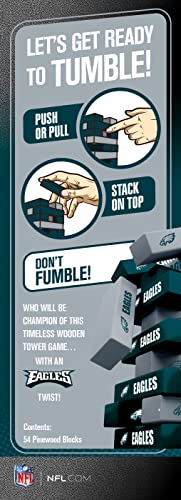 Game Day - NFL Philadelphia Eagles - Tumble Tower, Real Wood Blocks