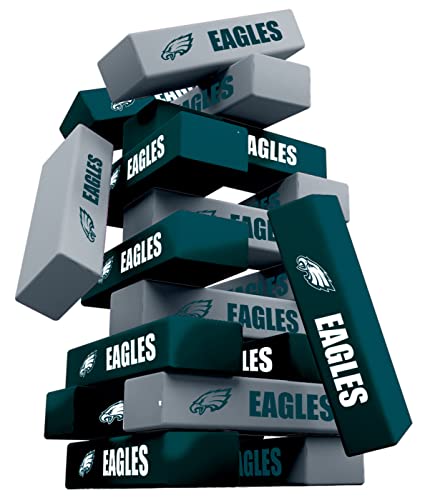 Game Day - NFL Philadelphia Eagles - Tumble Tower, Real Wood Blocks