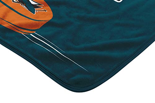 NHL San Jose Sharks Unisex-Adult Raschel Throw Blanket, 60" x 80", Inspired