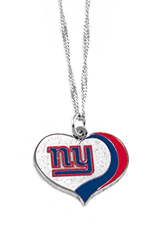 NFL New York Giants Necklace Glitter Heart