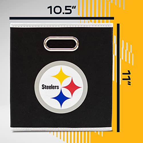 Franklin Sports NFL Pittsburgh Steelers Collapsible Storage Bin 11'x10.5"x10.5"