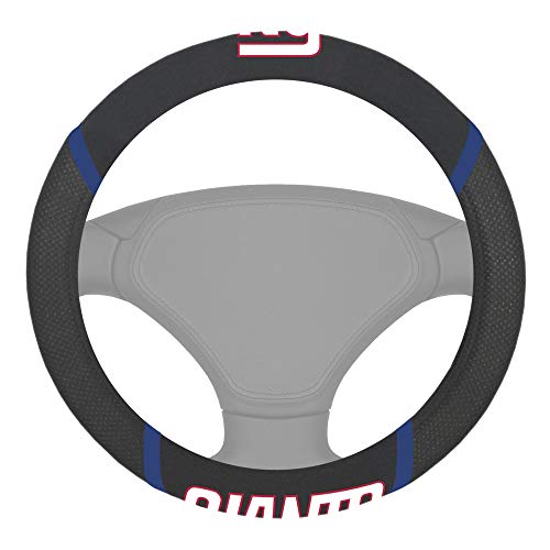 NFL 21382 New York Giants Embroidered Steering Wheel Cover 15 Inch Diameter