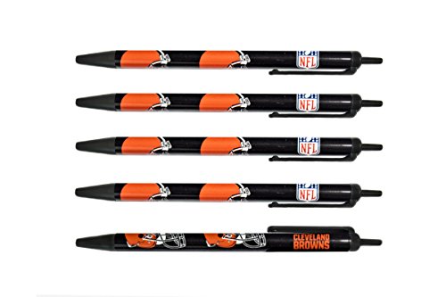 NFL Cleveland Browns Disposable Black Ink Click Pens, 5-Pack