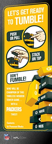 Game Day - NFL Green Bay Packers - Tumble Tower, Real Wood Blocks