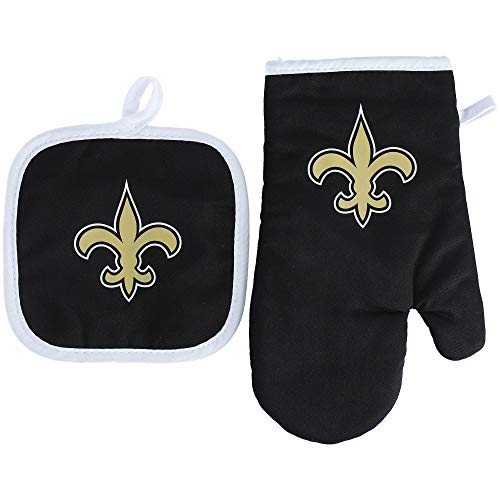 Orleans Saints NFL Black Oven Mitt & Holder Set One Size