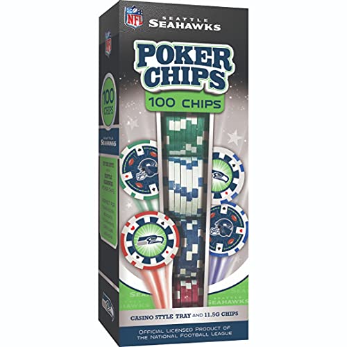 NFL Seattle Seahawks Poker Chips, 100Piece, Assorted