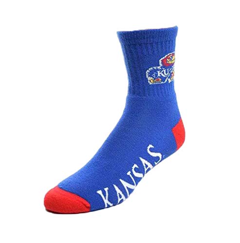 For Bare Feet Adult NCAA Crew Socks Size: Adult Large - Kansas Univ L