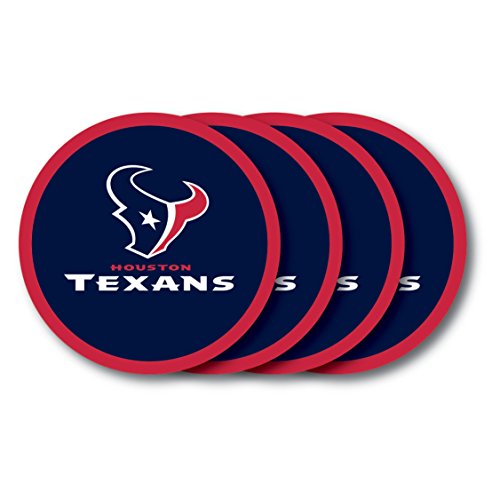 NFL Houston Texans Vinyl Coaster Set (Pack of 4) 4"