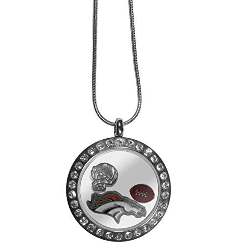 NFL Womens Denver Broncos Locket Necklace 18 inch Team Color