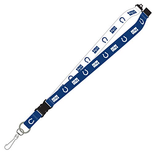 NFL Indianapolis Colts Two Tone Lanyard, Royal Blue/White, One Size