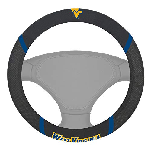 NCAA 14942 West Virginia Mountaineers Embroidered Steering Wheel Cover 15" x 15"