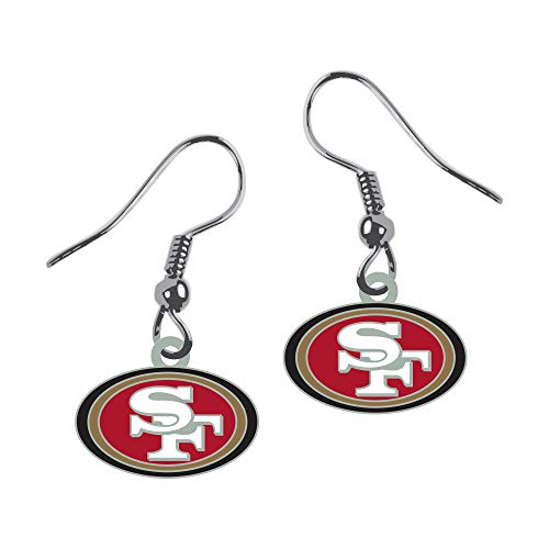 NFL San Francisco 49ers Unisex J-HOOK Earrings, Red, Small S S