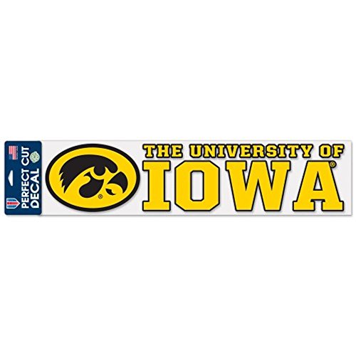 NCAA University of Iowa Perfect Cut Decals, 4" x 17"