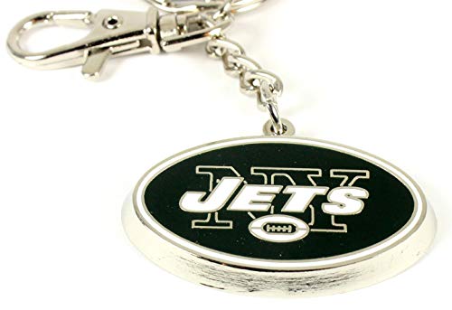 NFL New York Jets Silvertone Zamac Keychain