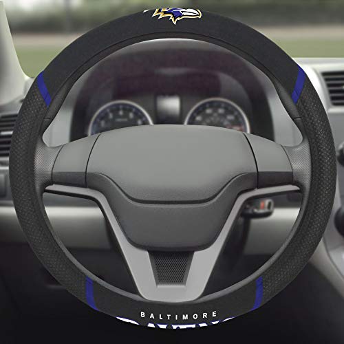 NFL 15621 Baltimore Ravens Embroidered Steering Wheel Cover