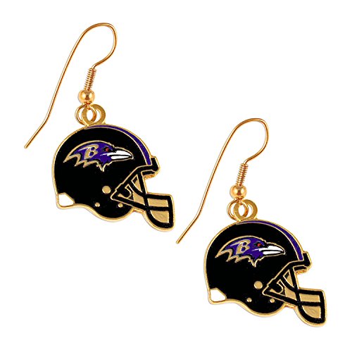 Sports Team NFL Baltimore Ravens J Hook Dangle Logo Earring Set One Size