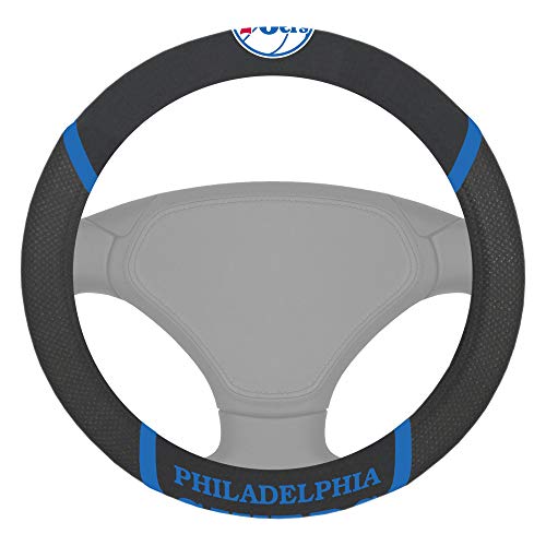 NBA 25084 Philadelphia 76ers Embroidered Steering Wheel Cover 15"x15"