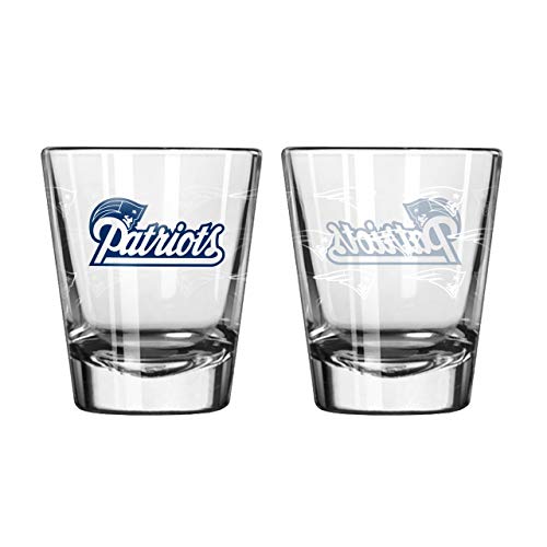 NFL New England Patriots Shot Glass - 2oz Satin Etch Shot Glass 2 Ounces