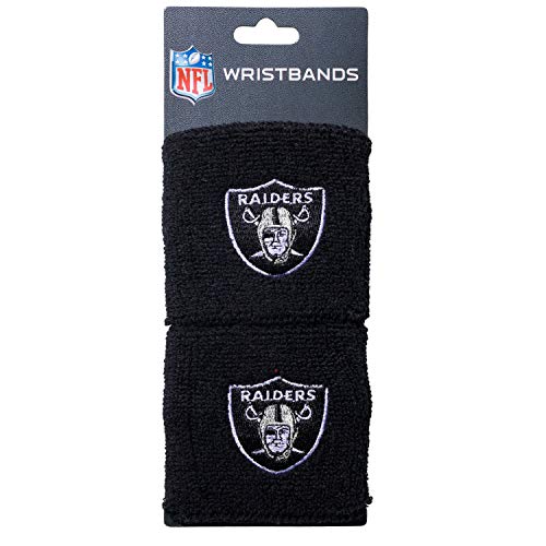 Franklin Sports Embroidered Wristbands NFL Los Vegas Raiders