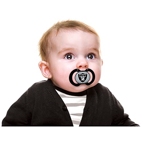 Baby Fanatic Officially Licensed Unisex Pacifier 2-Pack - Las Vegas Raiders NFL