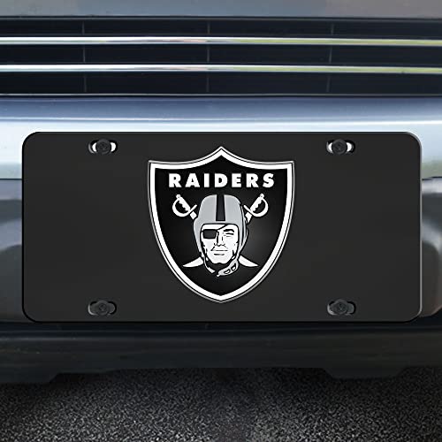 FANMATS NFL Las Vegas Raiders 3D Black Die Cast License Plate 12"x6"