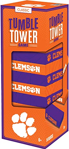 Game Day - NCAA Clemson Tigers -Tumble Tower, Real Wood Blocks