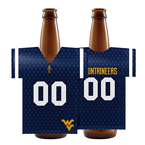 Logo Brands NCAA West Virginia Mountaineers Jersey Bottle Coozie  One Size