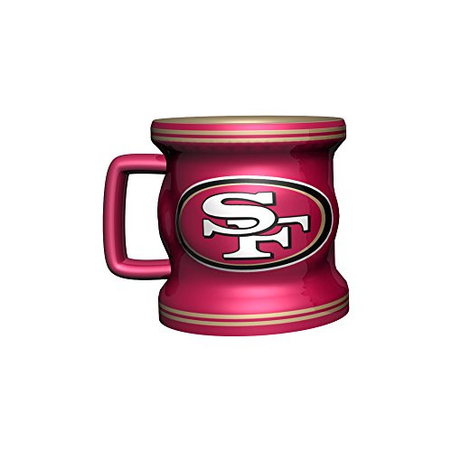 Log Brands NFL San Francisco 49Ers Sculpted Mini Mug,  2 oz, Red,