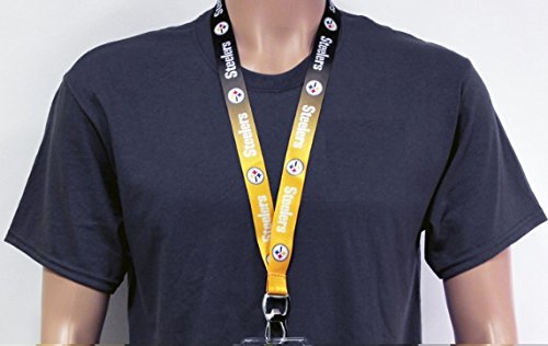 NFL Pittsburgh Steelers Ombre Lanyard, Gold/Black, Onse Size