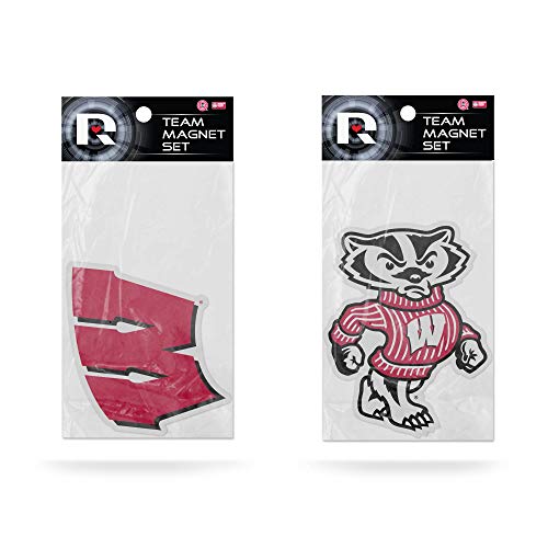 NCAA Wisconsin Badgers 2-Pack Die Cut Team Logo magnet Set One Size