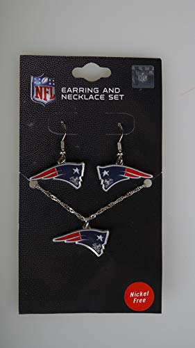 NFL New England Patriots New England Patriots Earring/Necklace Set, Blue, Smal S