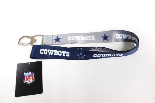 NFL Dallas Cowboys Ombre Lanyard, Silver/Navy, Onse Size 0