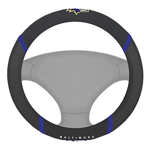 NFL 15621 Baltimore Ravens Embroidered Steering Wheel Cover