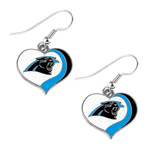 Aminco NFL Carolina Panthers Earrings Glitter Heart Small S