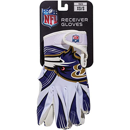 Franklin Sports Baltimore Ravens Youth NFL Football Receiver Gloves - M/L Pair