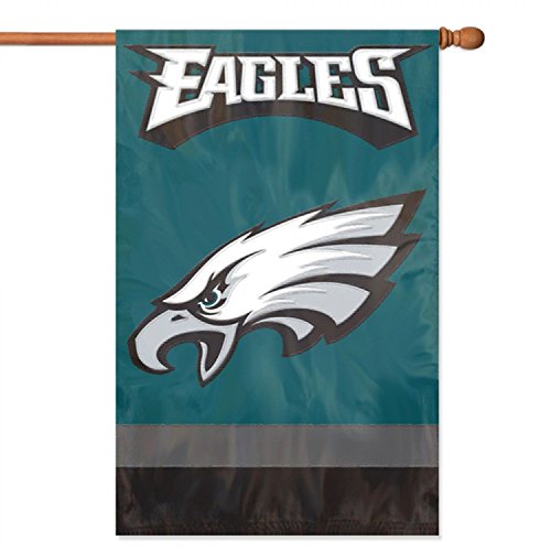 Party Animal NFL Philadelphia Eagles Applique & Embroidered 2-sided Banner Flag