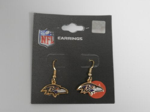 NFL Baltimore Ravens Earrings J-Hook Logo [R]