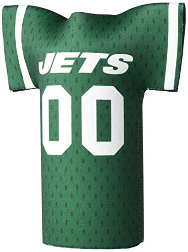 Logo Brands NFL New York Jets Jersey Bottle Coozie One Size