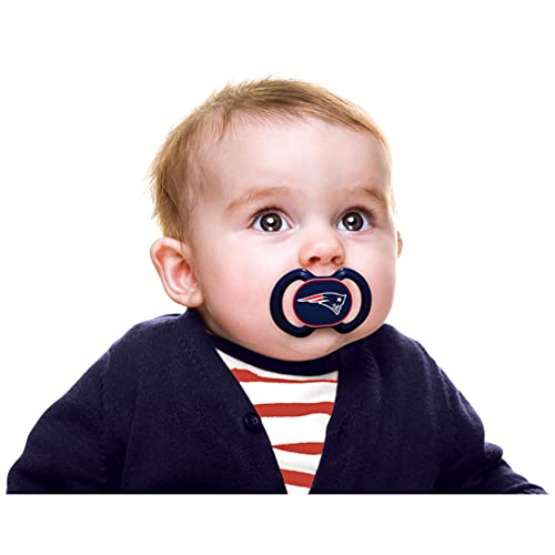 Baby Pacifier 2-Pack NFL New England Patriots Officially Licensed Leagu One Size