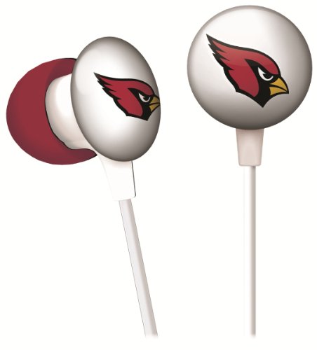 iHip NFF10200AZC NFL Arizona Cardinals Mini Ear Buds, Red/Black